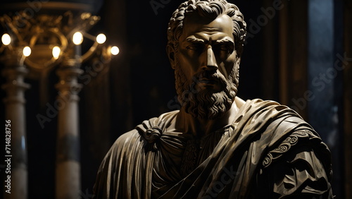Zeno of Elea. The Marble Sculpture of an Ancient Greek Philosopher photo
