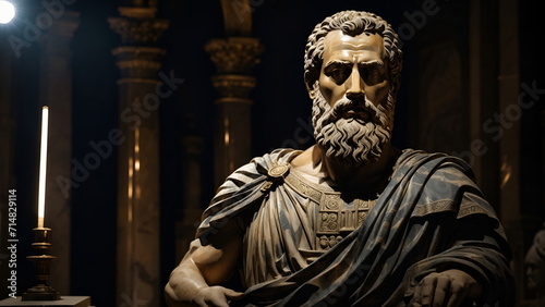 Zeno of Elea. The Marble Sculpture of an Ancient Greek Philosopher