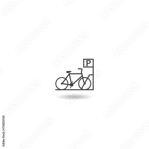 Bicycle parking icon with a bike with shadow © sljubisa