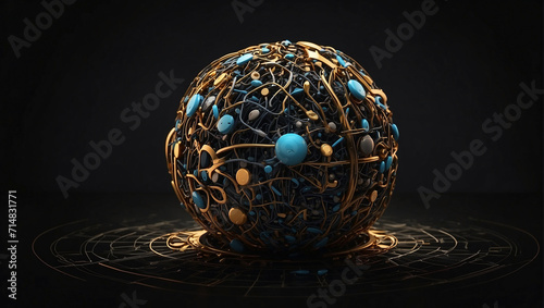 sphere with gold