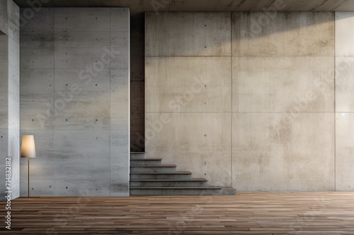 Textured concrete walls, floors, or structures with varying finishes