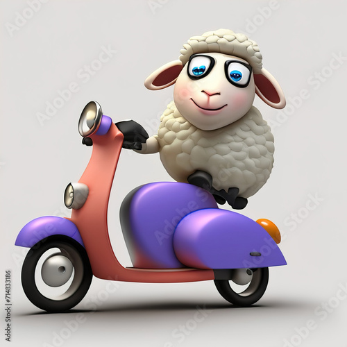 happy cute baby sheep on adha eid mubarak