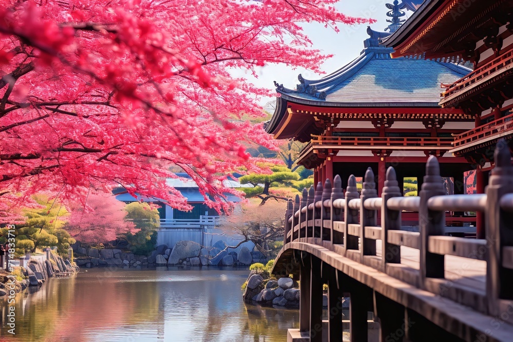 Naklejka premium Beauty architecture Japanese temple 