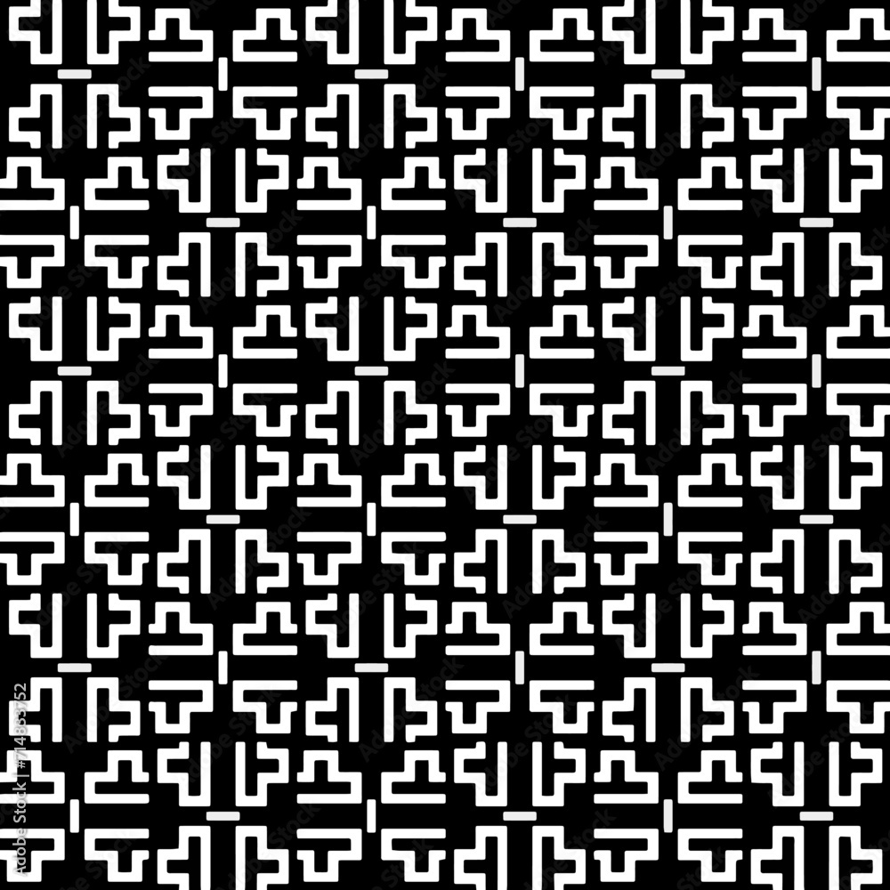 A white background with black design.Seamless texture for fashion, textile design, on wall paper, wrapping paper, fabrics and home decor. Simple repeat pattern. Geometric patterns. A white background with black design.Seamless texture for fashion, textile design, on wall paper, wrapping paper, fabrics and home decor. Simple repeat pattern. Geometric patterns.