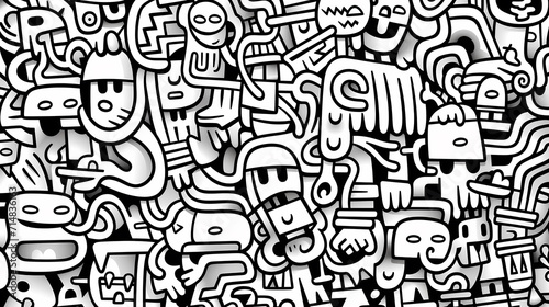 Abstract seamless doodle background  artistic backdrop