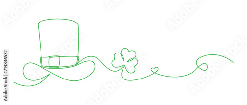 Line art continues St. Patrick's day, isolated white background eps 10
