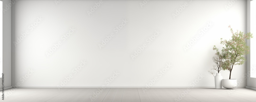 Wood Haven Mockup, Clean & Modern Empty Room Banner. Generative AI Wood Haven Mockup, Clean & Modern Empty Room Banner. Generative AI