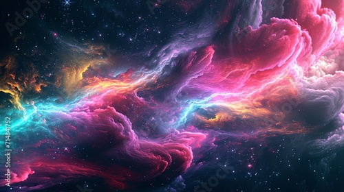 Nebula of Neon Waves creating an otherworldly digital canvas.