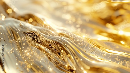 Radiant Gold Rush with abstract waves in a dynamic display.