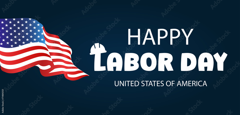 Happy Labor Day United States Of Ameria Text Design Happy Labor Day United States Of Ameria Text Design
