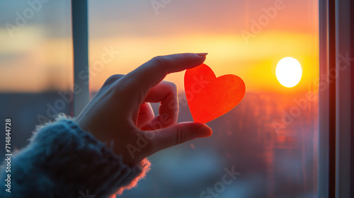 Symbolic Expression: Small Heart Held in Hand, a Beautiful Valentine's Day Illustration