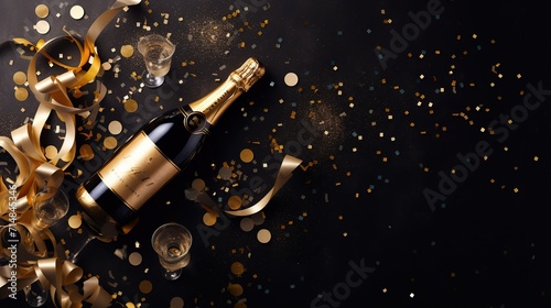 ai generative Anniversary, Happy New Year banner, template, copy space Pro Photo