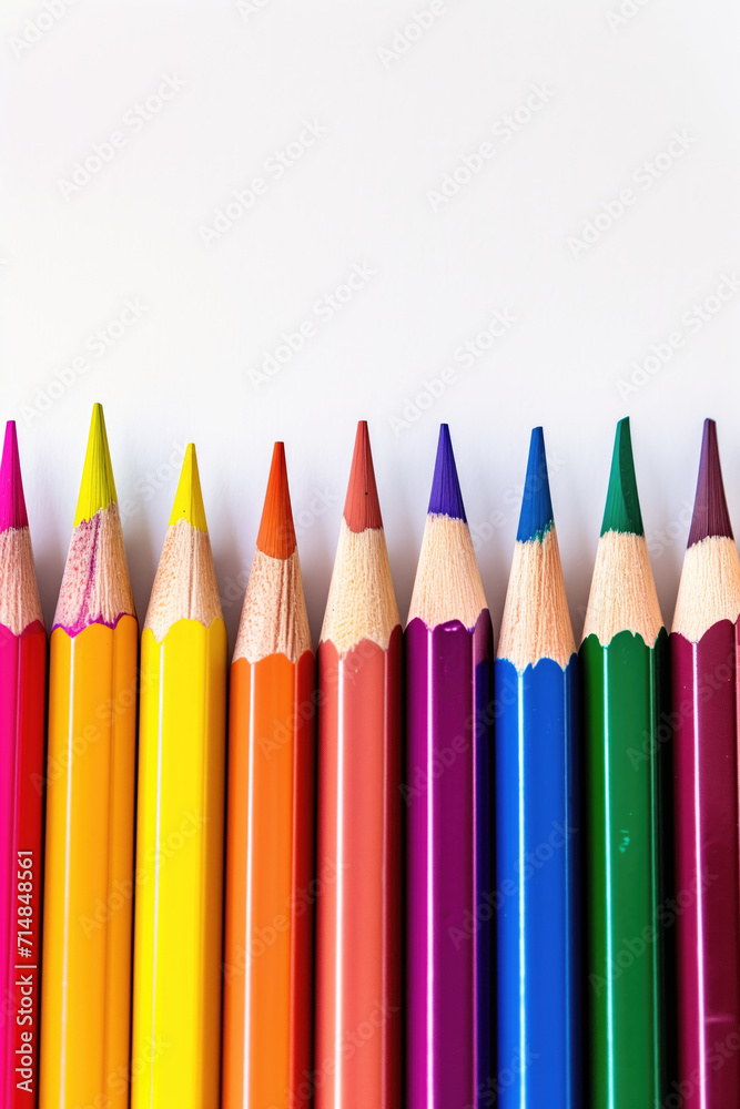 Color pencils on white background Color pencils on white background