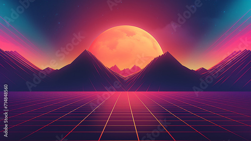 sunrise over mountains background 