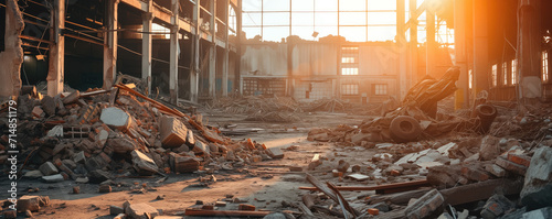 Destroyed industrial building 