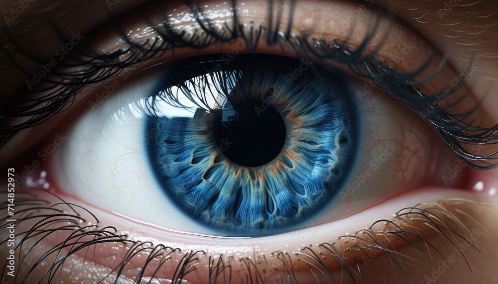 Blue eye close up - obrazy, fototapety, plakaty 