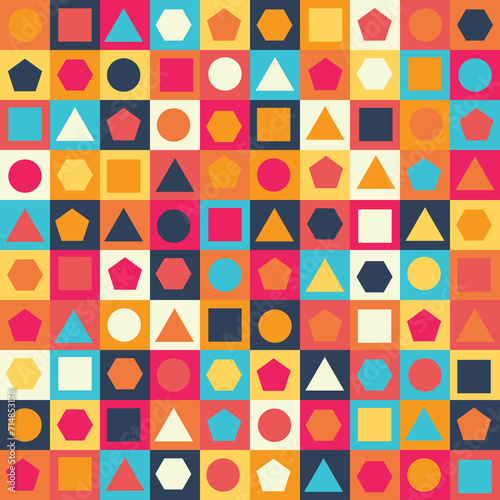 Geometric minimal pattern artwork with simple shape. Abstract pattern design for web banner, branding, business, wallpaper