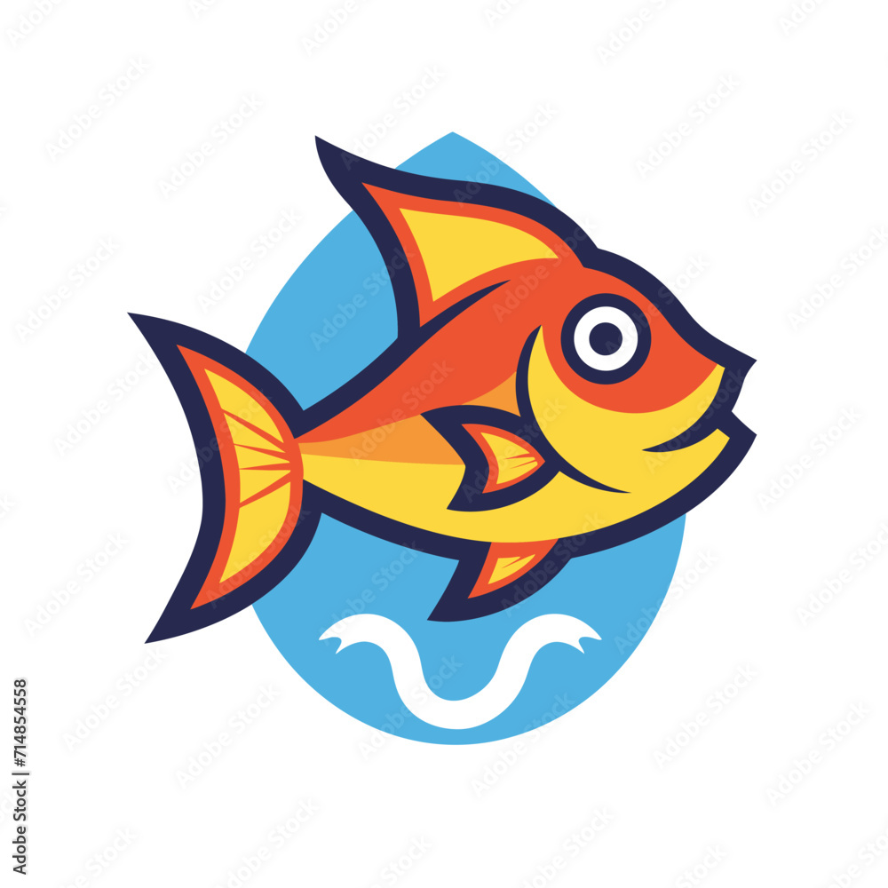 illustration of fish blue and yellow