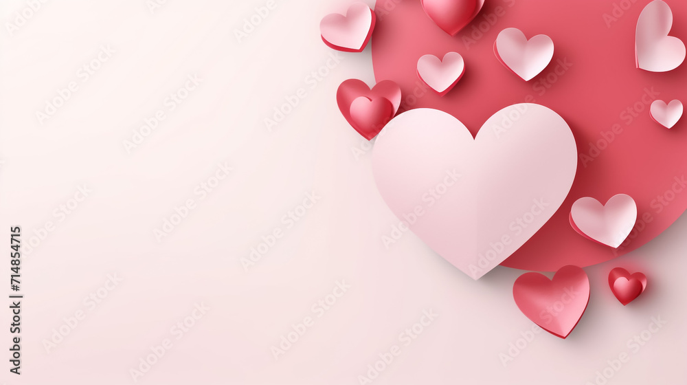 Red heart Valentine`s day background
