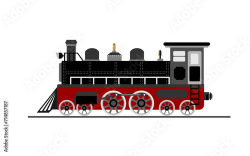 Vector of locomotive steam isolated on white background
