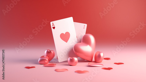 Red heart Valentine`s day background 
