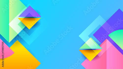 Colorful colourful vector abstract gradient background with simple geometric shapes. Abstract gradient shapes background for presentation, business report, card, banner, poster