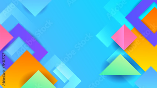 Colorful colourful abstract geometric gradient background with shapes. Abstract gradient shapes background for presentation, business report, card, banner, poster