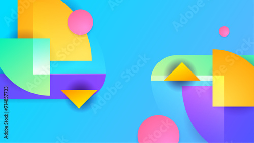 Colorful colourful vector abstract geometrical gradient shape modern background. Abstract gradient shapes background for presentation, business report, card, banner, poster