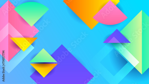 Colorful colourful vector modern gradient geometric abstract background with shapes. Abstract gradient shapes background for presentation, business report, card, banner, poster
