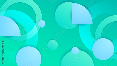 Blue and green vector abstract gradient background with simple geometric shapes. Abstract gradient shapes background for presentation, business report, card, banner, poster