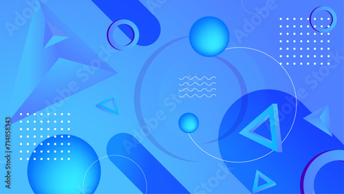 Blue and white vector gradient geometric abstract background design. Abstract gradient shapes background for presentation, business report, card, banner, poster