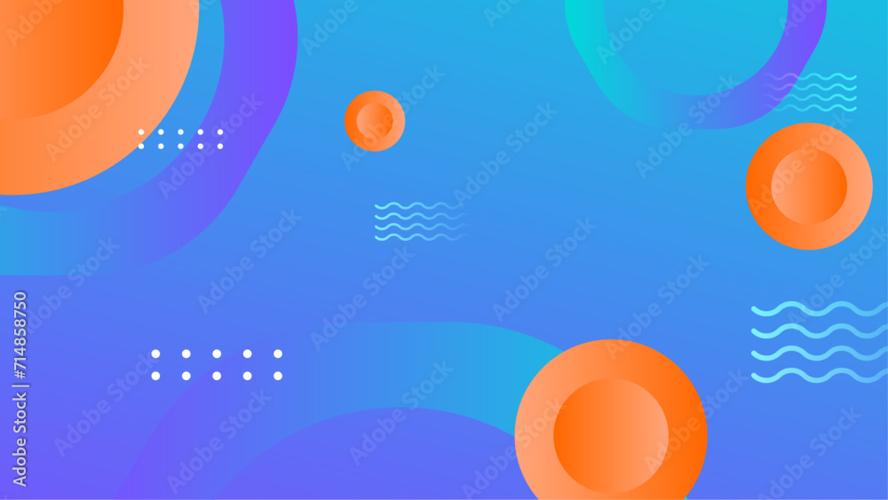Blue white and orange vector abstract geometric gradient shapes background. Abstract gradient shapes background for presentation, business report, card, banner, poster