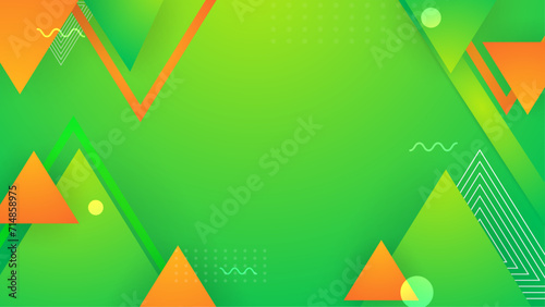 Green orange and white background abstract art vector with geometric gradient shapes. Abstract gradient shapes background for presentation, business report, card, banner, poster