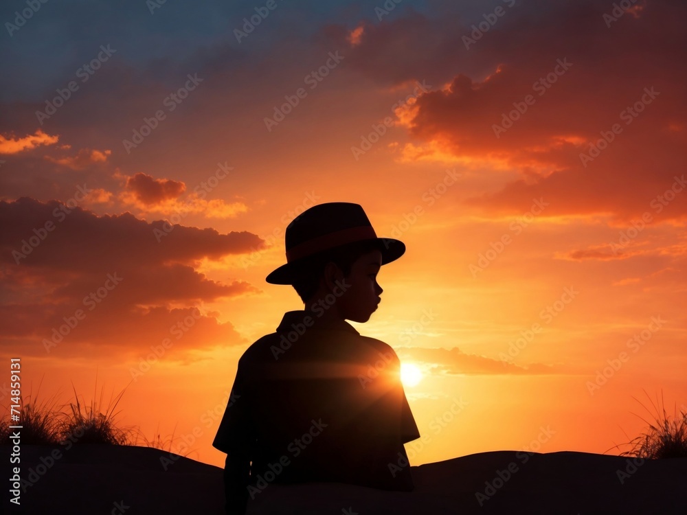 Sunset Hat Silhouette: A Timeless Portrait in the Warm Embrace of Dusk
