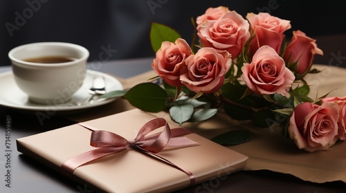 candles and red roses Happy Valentine's Day, Love Day, romance concept