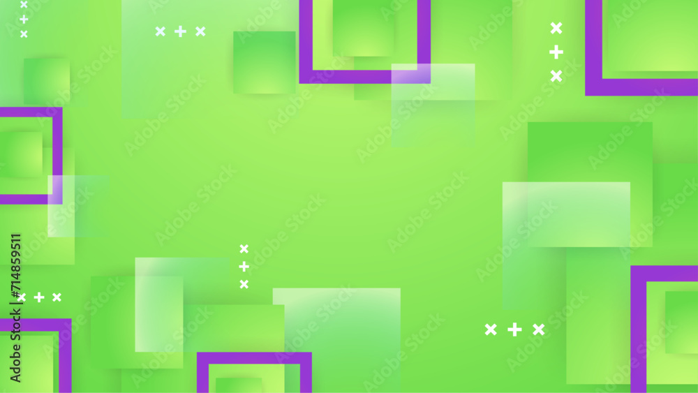 Green purple violet and white background abstract art vector with geometric gradient shapes. Abstract gradient shapes background for presentation, business report, card, banner, poster