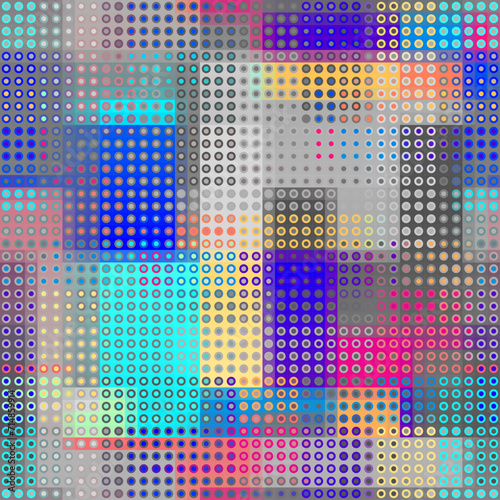 Seamless geometric vector pattern. Dots overlay style. Abstract background pixel art texture