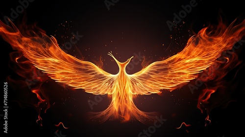 flame flying bird shape background, bright clear, bright image, simple background, flame effect, flame image, flame visual effect, , hot lava, Generative Ai 