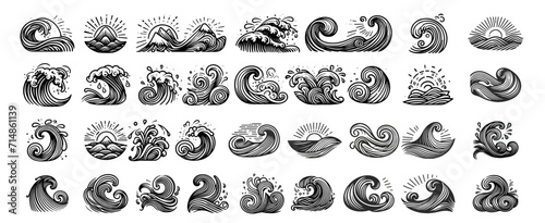 Vector collection of waves photo