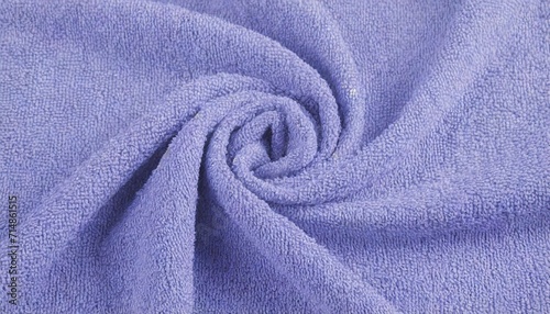 crumpled fabric texture of towel close up in trendy tone of very peri 17 3938 color of the year 2022