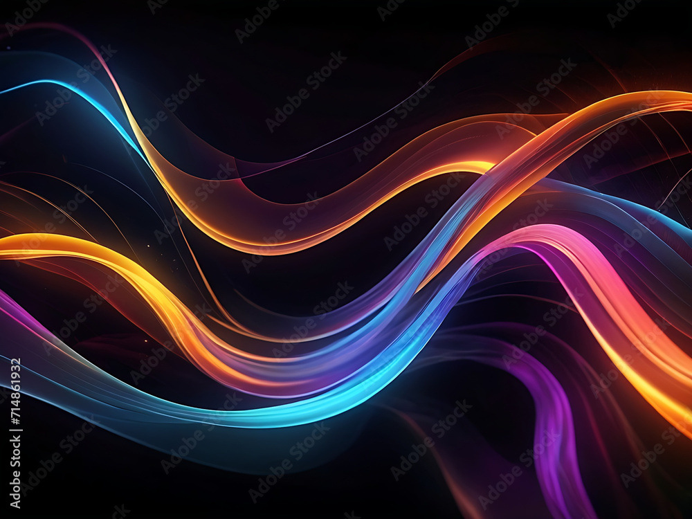 Obraz premium Big neon room/office/sea /ocean/ etc backround, neon lighting.