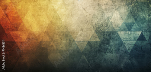 Geometric abstract shapes wallpaper with grunge texture in pale dark gradients. photo