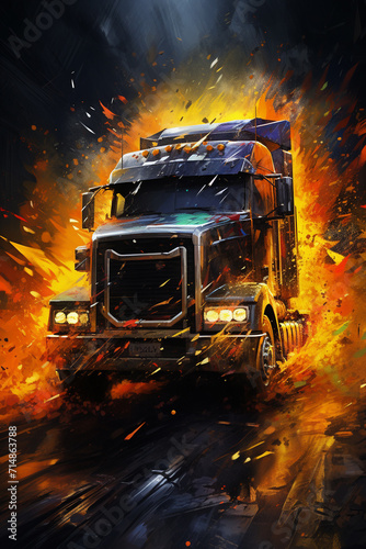 semi truck wallpaper poster photo