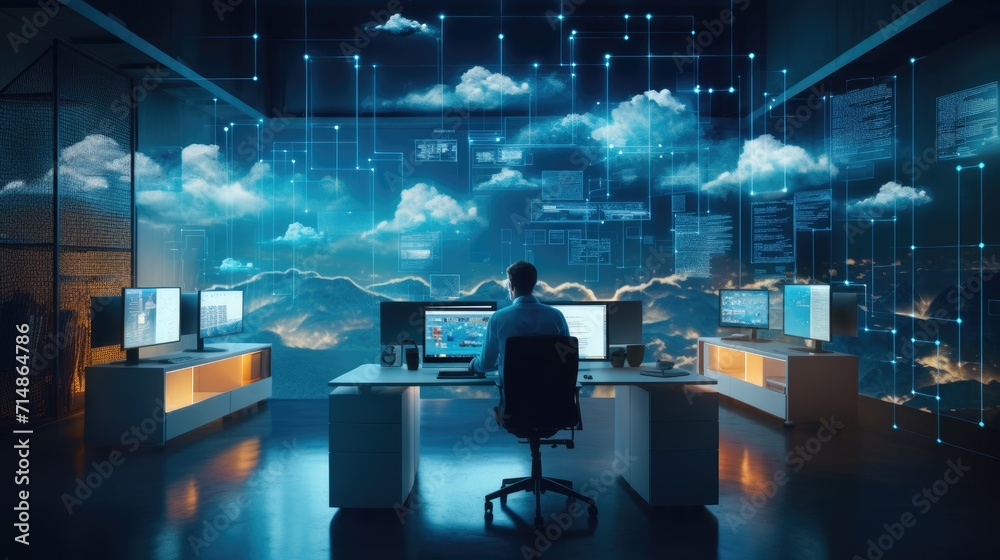 AI Cloud computing service infrastructure, providing on IT system infrastructure for modern technology and business concept AI Cloud computing service infrastructure, providing on IT system infrastructure for modern technology and business concept