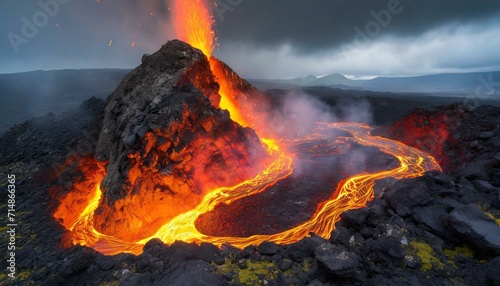 火山の風景