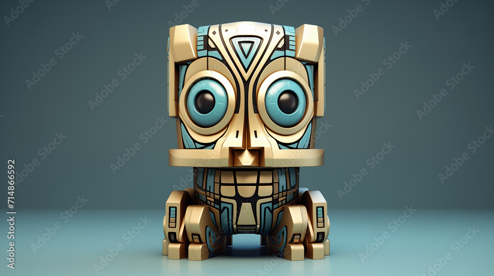 Fototapeta premium Metallic 3D Totem illustration