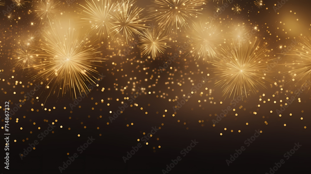 Beautiful creative holiday background with fireworks and sparkles