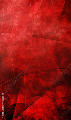Abstract geometric shapes in varying shades of red with a grungy texture.