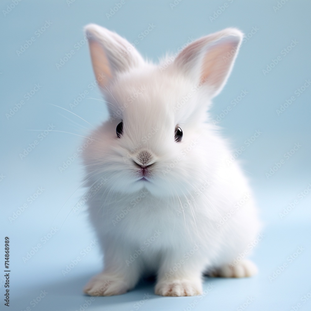 Beautiful baby white rabbit picture