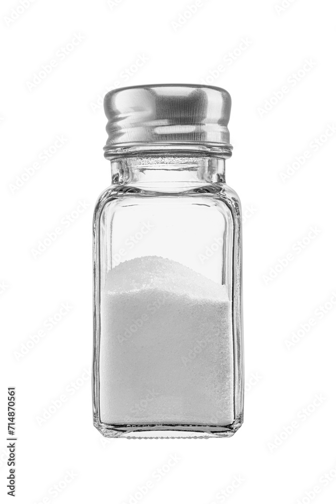 Shaker with fine salt isolated. Front view. Transparent PNG image. Shaker with fine salt isolated. Front view. Transparent PNG image.